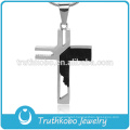 Wholesale Two Tone Cross Pendant 316 Stainless Steel Silver Black Hollow Out Casting Christian Cross for Rosary